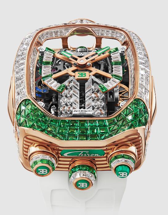 Jacob & Co BUGATTI CHIRON TOURBILLON BAGUETTE TSAVORITES AND DIAMONDS BU800.40.AC.UA.A Replica watch